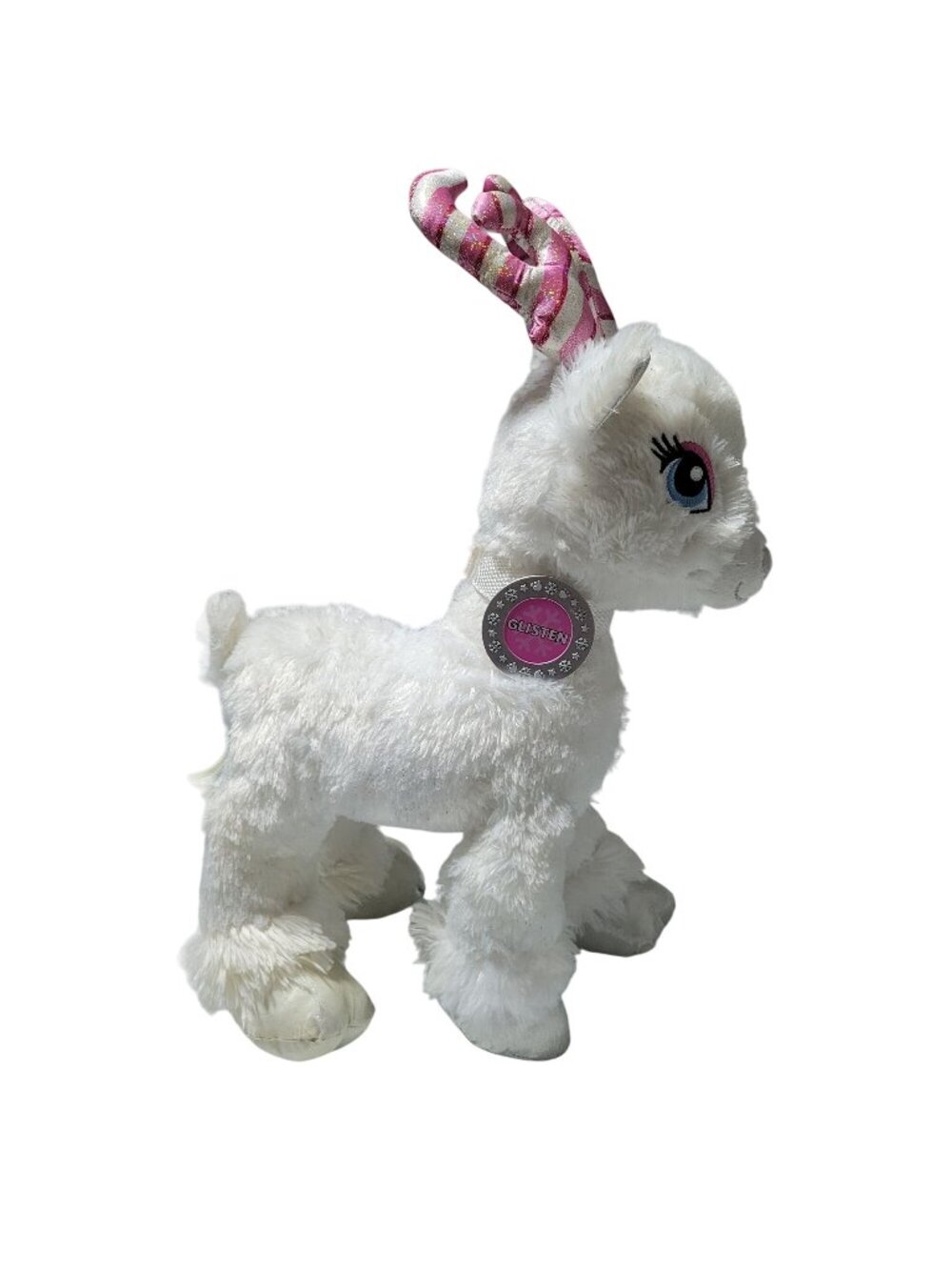 Build a Bear Glisten Reindeer Christmas Plush Color Glow Pink Stuffed Animal BAB